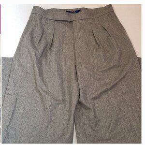 Polo Ralph Lauren Gray Wool Wide Leg Trousers Size 6 NWT